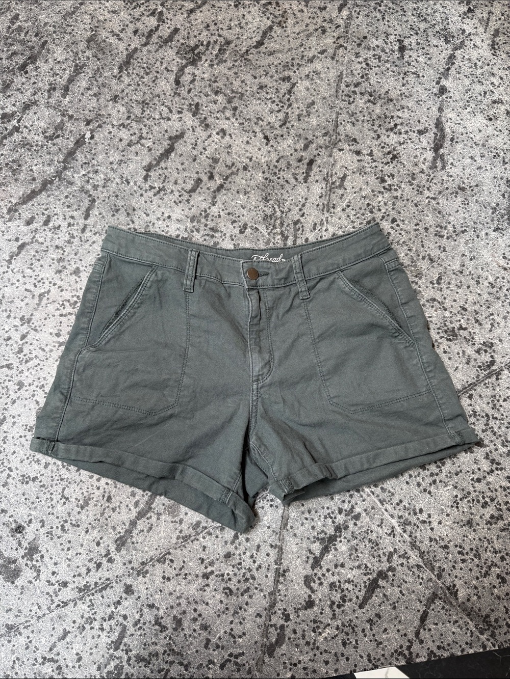 Universal Thread Olive Green Cotton Roll-Hem Women's Shorts